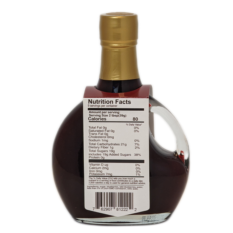 Blueberry Dessert Sauce Nutrition Panel