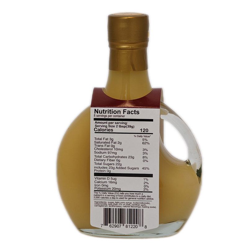 Buttermilk Dessert Sauce Nutrition Panel