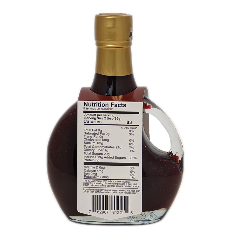 Raspberry Dessert Sauce Nutrition Panel