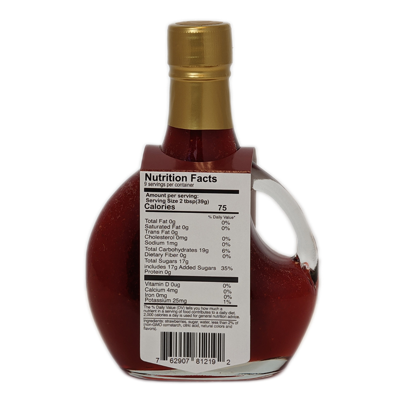 Strawberry Dessert Sauce Nutrition Panel